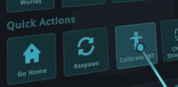 “Calibrate FBT” button in VRChat Quick Actions menu